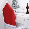 Non-Woven Red Christmas Hat Chair Cover Set - Festive Table Decoration with Soft Feel