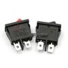 Thin Flat KCD1-110 Rocker Switch, 2 Pin Positions, Red/Black, 6A, 250V, 9.5x21mm