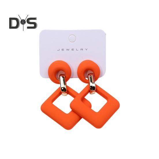 

1 пара серег-капель с геометрическим рисунком, квадратные полые серьги с дизайном, легкие, устойчивые к деформации ювелирные изделия, подарок для мамы, сестры, подруги оранжевый