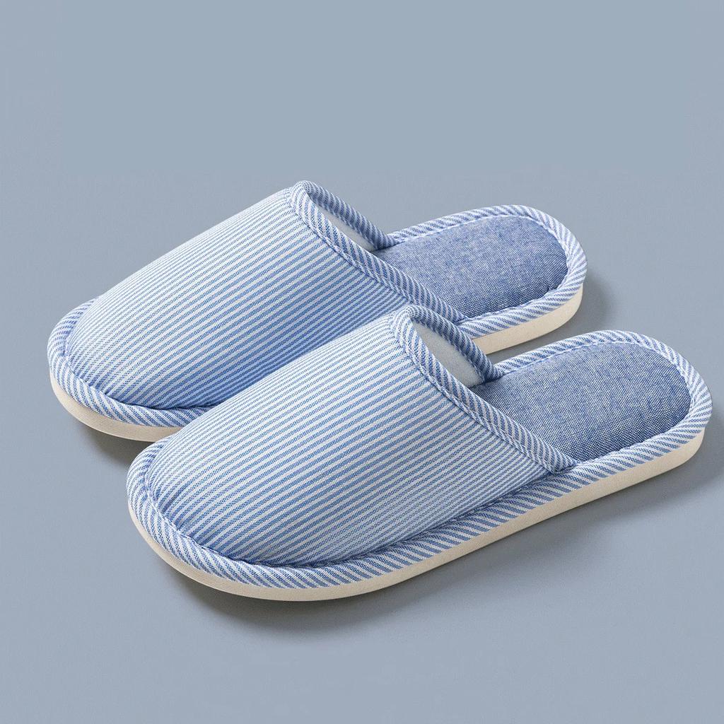 Linen Slippers Indoor Home Breathable Women Men Slides Linen Couples Anti-slip Shoes Beach Sandals Shoes Comfortable Flats