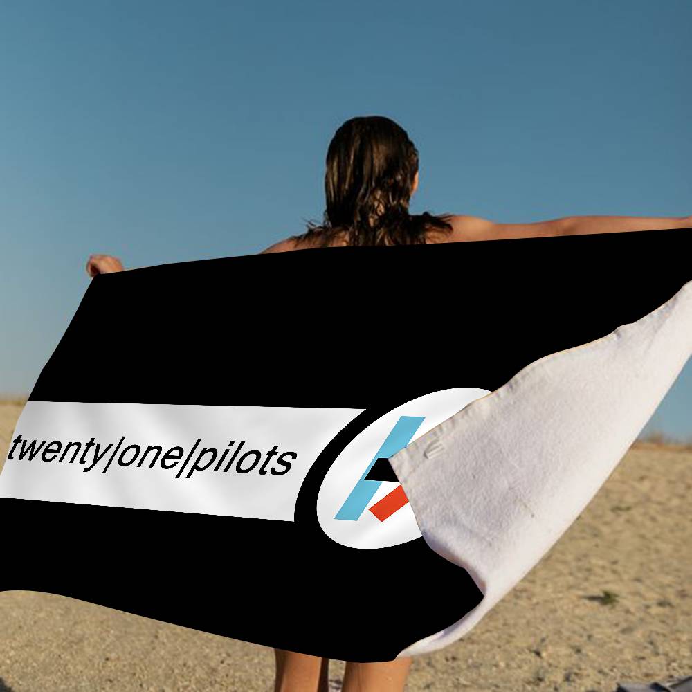 Popular T-Twenty One Pilot Bath Towel Microfiber Soft Water Absorbing Breathable For Girl Kids Decorative Cartoon Beach Towel
