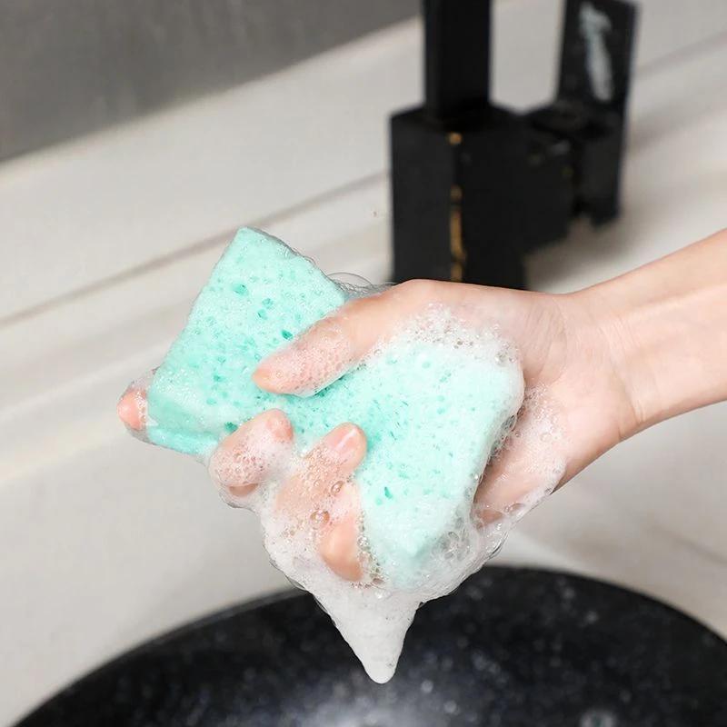 Dishwashing Sponge Colorful Thick High-density Dishwashing Brush Cleaning Cloth Home Double-sided Decontamination Sponge Block