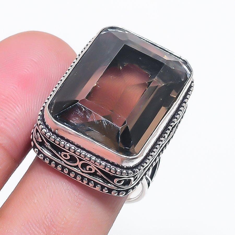 

Драгоценный камень Дымчатый топаз Ювелирное изделие из серебра 925 пробы Кольцо Размер 9