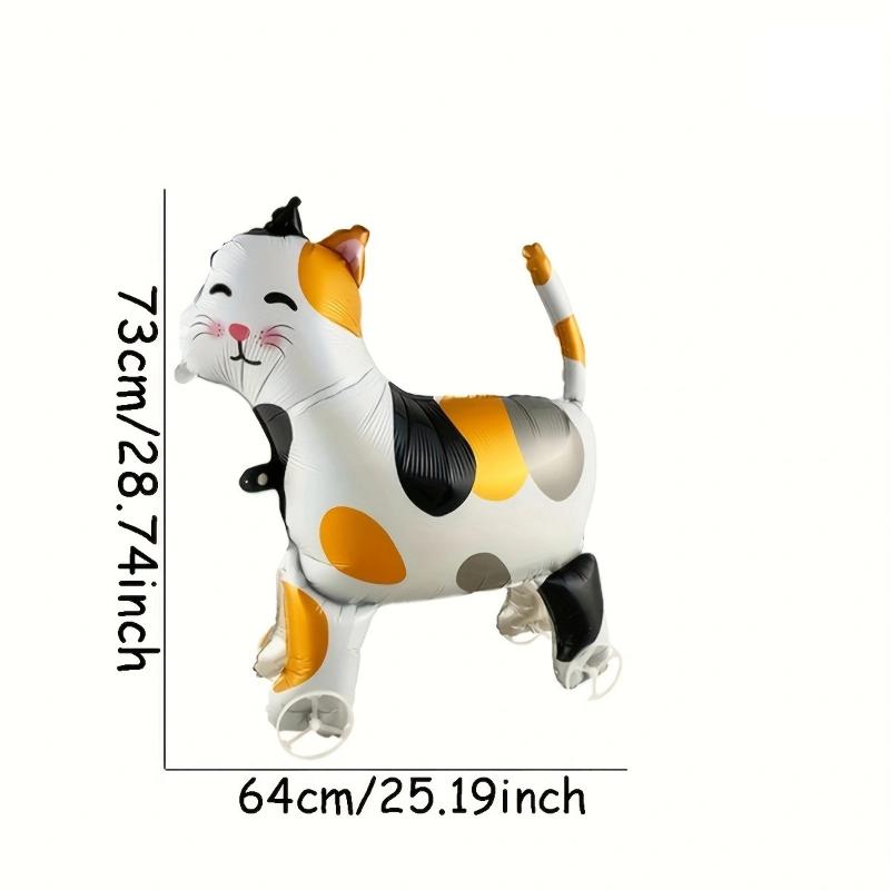 

1 шт 3D шагающий воздушный шар из алюминиевой пленки в виде кота-единорога с колесами, съемные колеса, подходит для украшения вечеринок с домашними животными, дней рождения и т. д.
