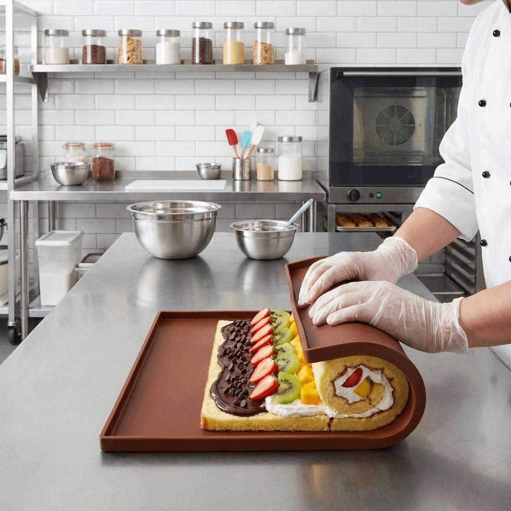 40cmx30cm Cake Roll Pad Silicone Macaron Swiss Roll Mat Reusable Silicone Baking Mat  Home Kitchen