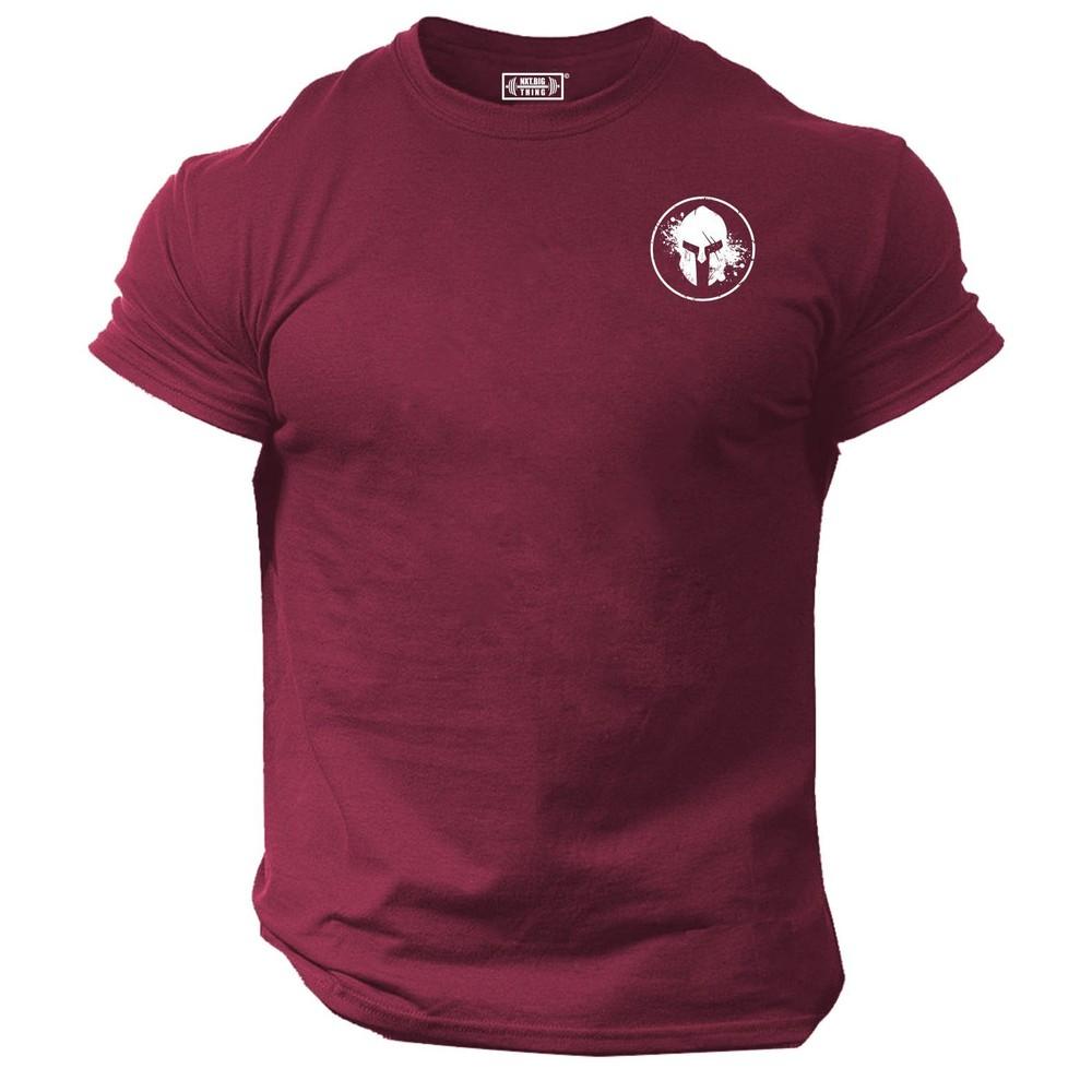 Blood Spartan T Shirt Pocket Gym Clothing Bodybuilding Training Workout Mma Top