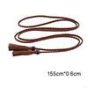 Knitted Waist Belt Waistband Retro Style, Rope Fashion Narrow Pendant, with Bead Accessories