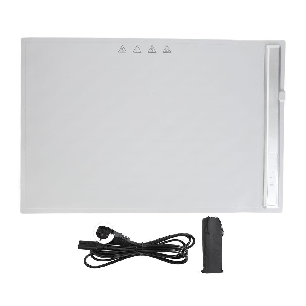 Elektrische Warmhalteplatte Grau Flexibel Speisenwärmer Faltbares Silikon 15x23in 3 Temperatur Touch