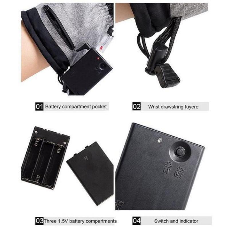 Beheizte Winterhandschuhe, batteriebetrieben, thermische Motorrad-Heizhandschuhe, wasserdicht, Touchscreen, Handwärmer, Radfahren, Skifahren, Outdoor