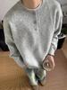 Men's High-End Retro Henley Collar Long Sleeve Knit Sweater for Autumn and Winter