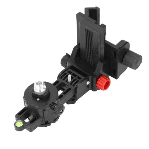 Fine-tuning Bracket Level Adapter, 360 Adjustable L-Shaped Pivot Base with Adjustable Clip for Telescopic Rod Bracket