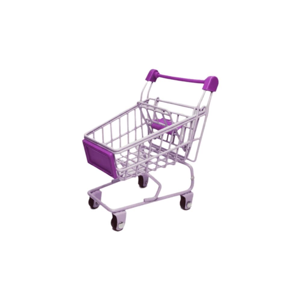 Model Shopping Cart Storage Hollow Toy Trolley Container Desktop Stationery Holder Girls