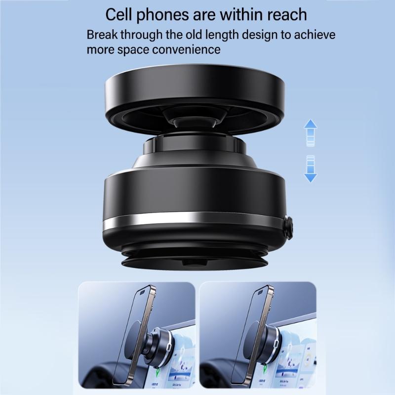 Electric Vacuum Magnetic Suction Phone Bracket with Strong Suction Cup for Navigation Driver Passenger Easy Installation