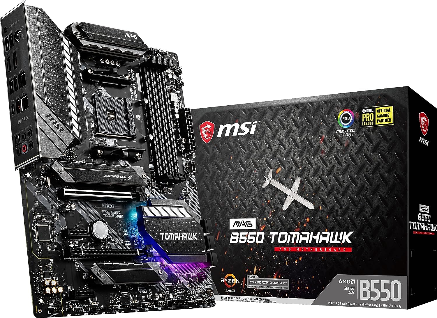 

MSI MAG B550 TOMAHAWK Материнська плата ATX AMD B550 Ryzen 5000 Series Processor MB5028 [З чіпсетом]