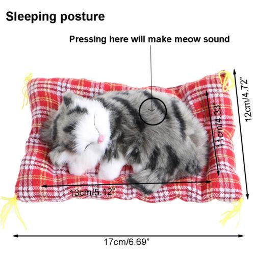 Plush Toy Stuffed Cute Sleeping Cat Press Simulation Sound Animal Kids Gift Doll