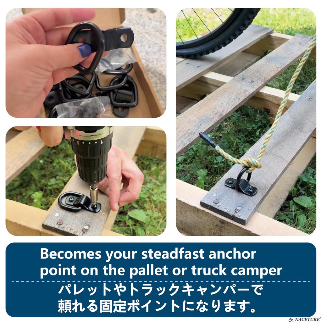 Motorcycle Anchor Hook Heavy Duty Steel 20 Pack - Dirt Bike Securing Strap Ring