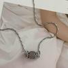 Vintage Gray Twisted Chain Necklace (Handmade)