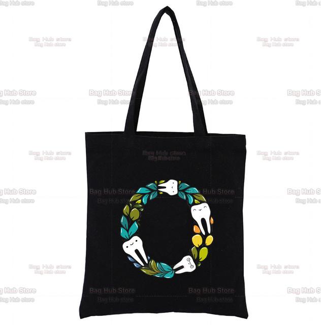 TOOTH 26 Letter Alphabet Printing Canvas Bag Shopper Bag Harajuku Style Women Bags Shoulder Bag Handbag