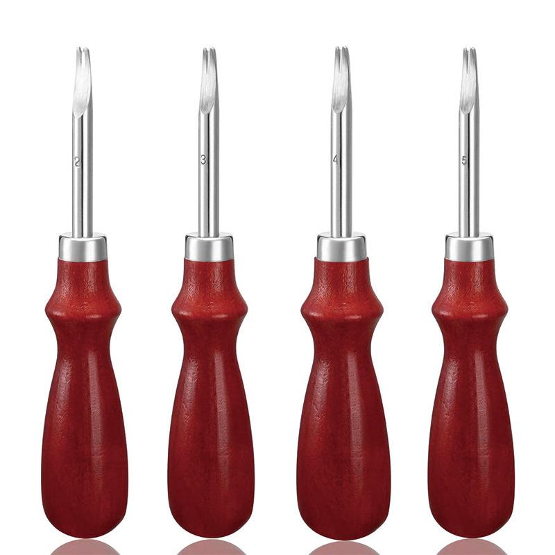 8 Pieces Edge Leather Beveler Cutting and Edge Skiving DIY Craft Tool, Hand Leather Grooving Tool for Crafting Work