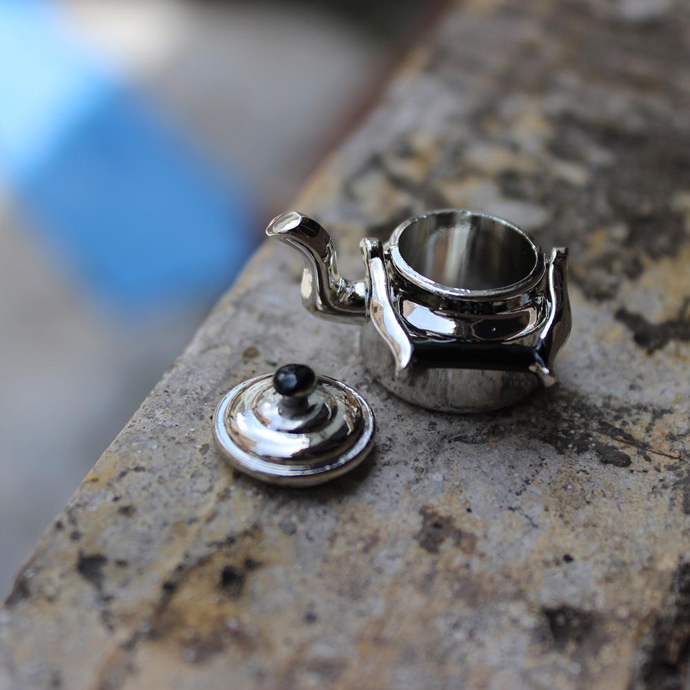 1Pc Dollhouse Miniature Alloy Mini Old Kettle Kitchen 1:12 1:6 Kids Toy Gift