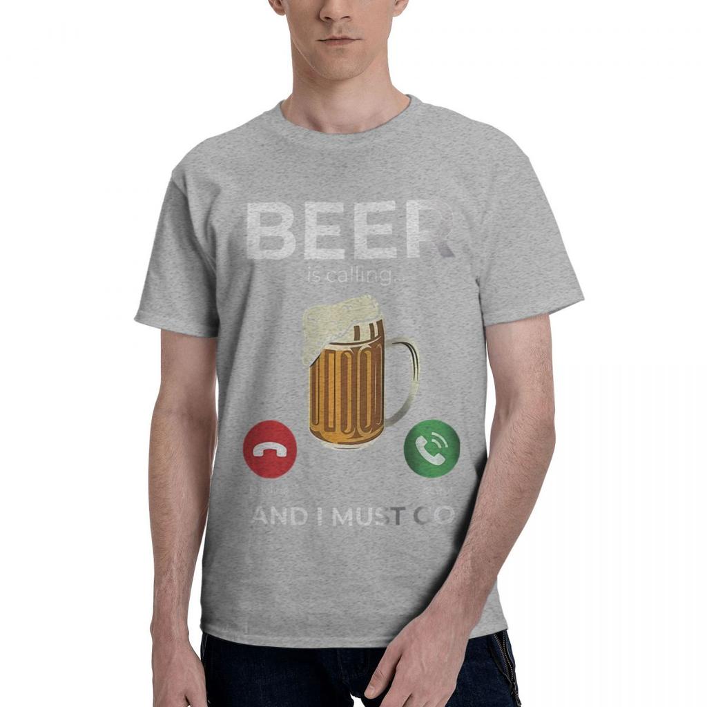 Beer Is Calling I Must Go Printed 100 Cotton Casual Breathable Confortable Top Designer Clothes Men Funny Gifts