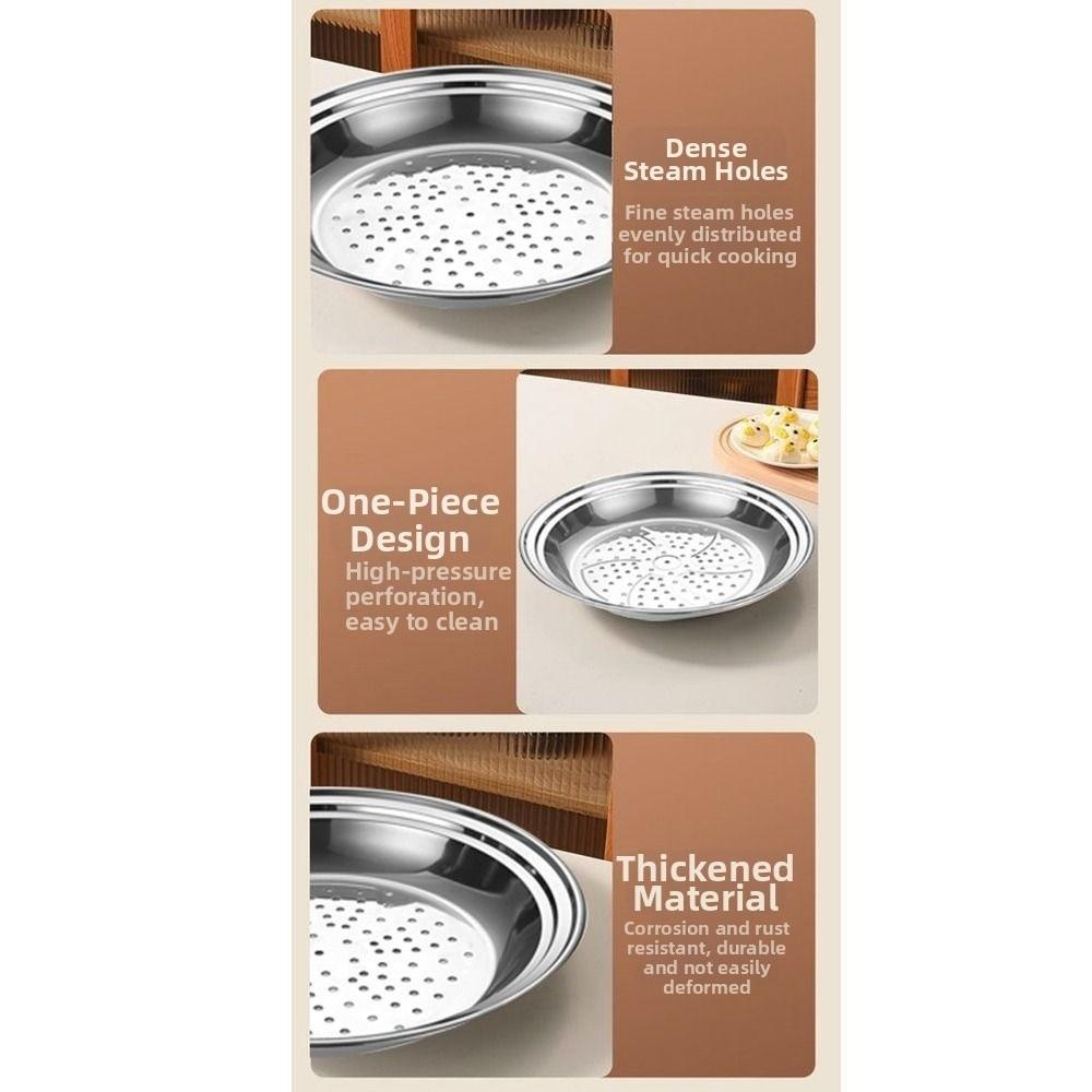 Large Hole Kitchen Steam Tray Round Pot Steam Insert Stainless Steel Steamer Basket Kitchenware