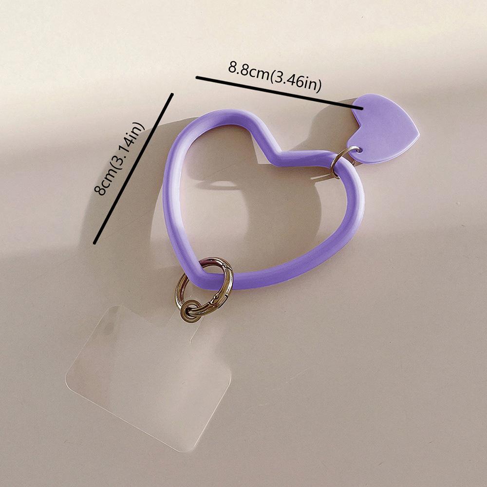 Heart-shaped Silicone Bracelet Keychain Portable Mobile Phone Strap Silicone Bracelet Anti-fall Wrist Strap