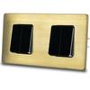Quadruple Black Staircase Light Switch Brushed Steel Pvd Brass