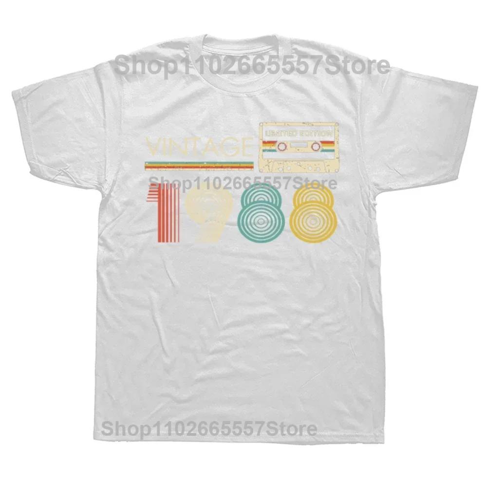 New Men Retro Cassette Vintage Made in 1988 T Shirt 37th 37 Years Old Birthday Party Gift Printed Casual Tee shirt Short Sleeve