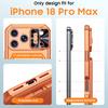 RFID Blocking Wallet Case with Card Holder Sliding Camera Cover and Kickstand for iPhone 18 Pro Max iPhone 17 Pro Max-Orange