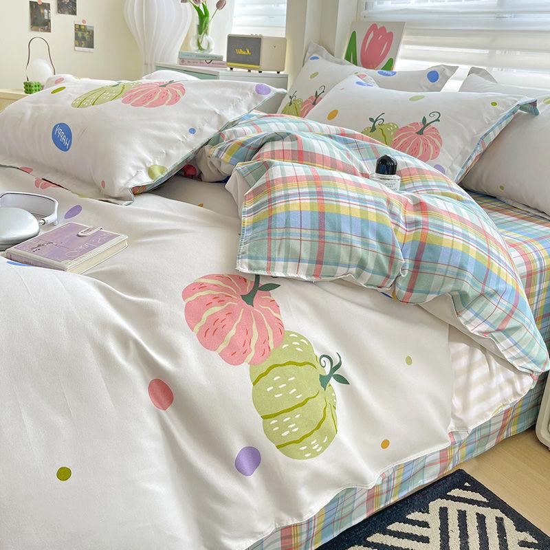 Zestaw czteroczęściowy Klasy A Domowy Gruby Przyjazny dla skóry Piaskowany Twill Ins Kreskówkowy Pokrowiec na kołdrę Zestaw trzyczęściowy na łóżko do akademika