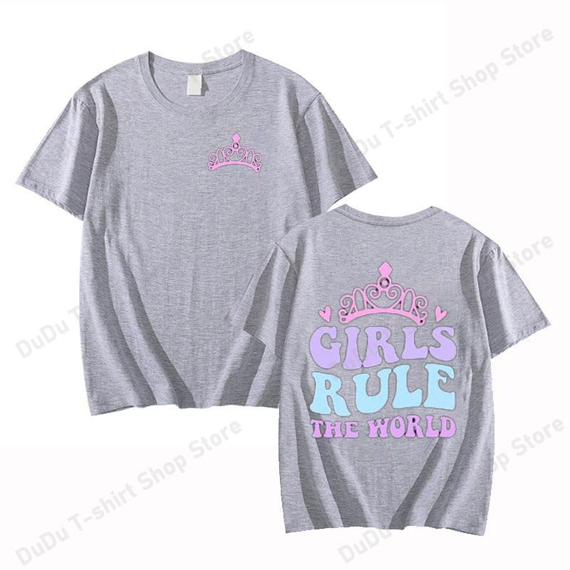 New Girls Rule the World Print T Shirt Female Casual Short Sleeve Tshirt Women Fashion Queen Graphic Print Tops Tees