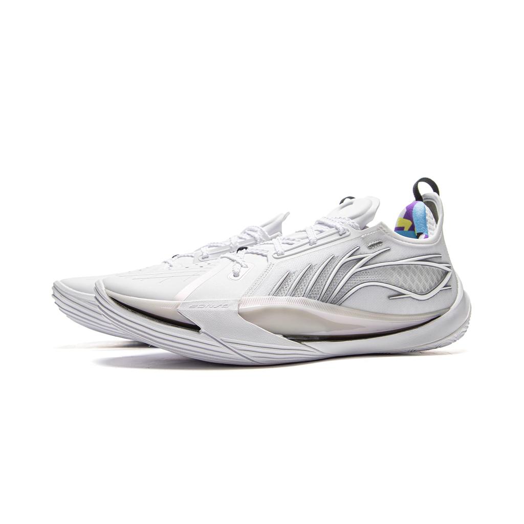 Li Ning Cushioning Slip Resistant Abrasion Resistant Low top Basketball Shoes Men's Standard White ABAV025-5