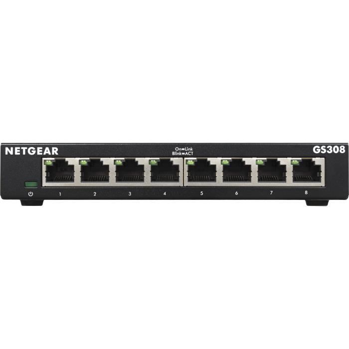 NETGEAR GS308-300PES Switch Ethernet Métal 8 Ports Gigabit (10/100/1000)