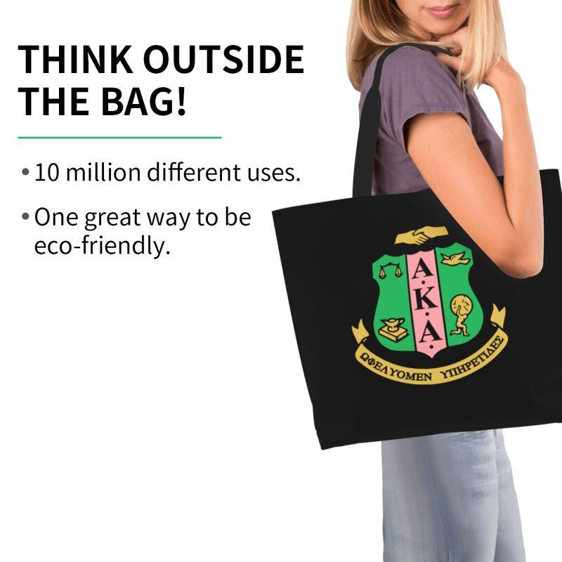 AKA Sorority 1908 Print Shoulder Bag for Women Girls Reusable Large Capacity Grocery Shopping Tote Bag Women Hand Bags