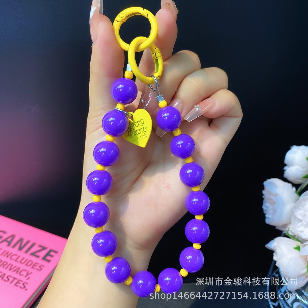 Neue Koreanische Version Ins Kreative Dopamin Handy-Hängekette Perlen-Herz-Handy-Riemen Acryl-Handy-Kette