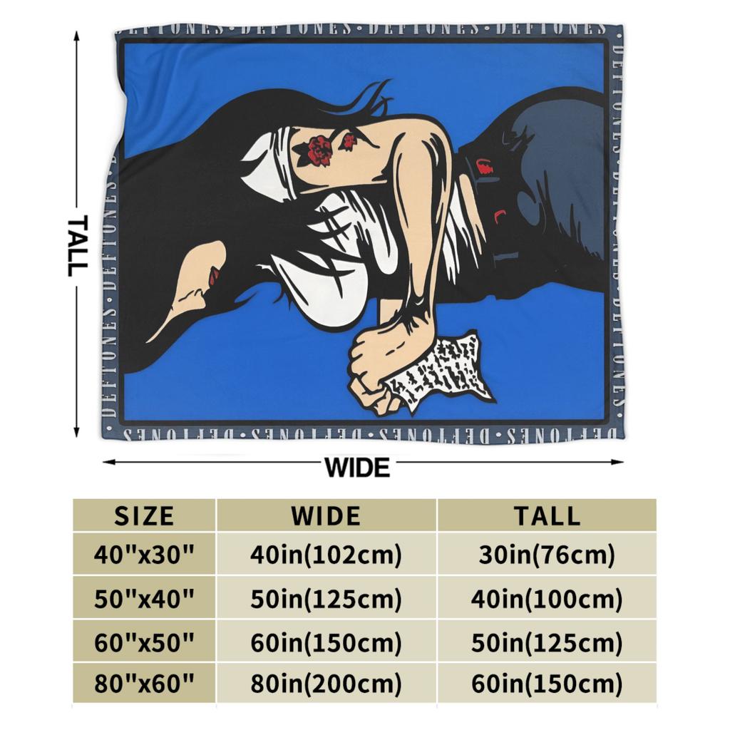 D-Deftoness Nu Metal Warm Blankets Girls Boys Plush Throw Blanket Graphic Living Room Flannel Bedspread Sofa Bed Cover