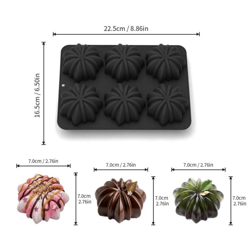 Heat-Resistant 3D Flower Mousse Cake Mold 6 Cavity Baking Cake Molds Pudding Mould  Pastry Making
