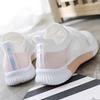Women's Flat Breathable Sports Shoes with Mesh for Versatile Summer Thin Cut Out White Shoes
