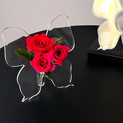 Acrylic Butterfly Flower Vase Floral Vases Clear Bouquet Bud for Wedding Thanksgiving Home