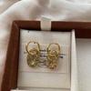 Minimalist Metal Oval Simple Ear Buckle Earrings Pig Nose Retro Light Luxury Texture Exquisite Niche Design Versatile