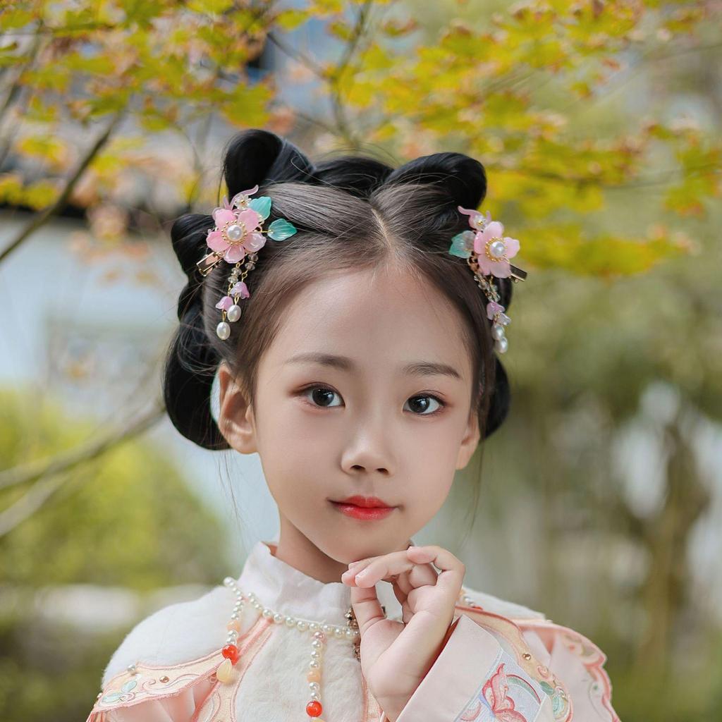 Kids' Classic Hanfu Hair Clip: Fairy Bow Tassel Hairpin for Girls