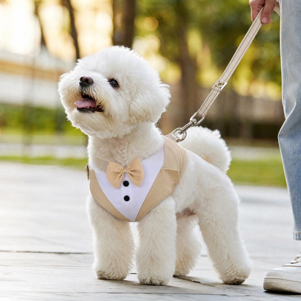 Dog Suit Vest for Small , Medium , Large Dogs , Pet Formal Clothing with Chest Strap , Vest Outfit for
