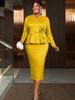 Plus Size 3D Floral Ruffle Sleeve Slimming Dress