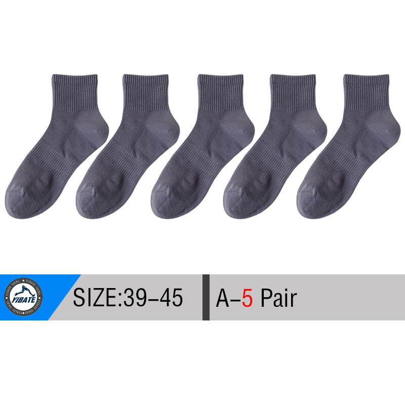 5/10 Paar Herren Baumwollsocken Hohe Qualität Atmungsaktive Mesh-Socken Langlebige Einfarbige Freizeitsocken Mode Anzugsocken Mann