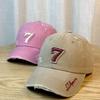 Washed and Distressed Soft Top Baseball Cap for Men and Women Versatile Korean Style Trendy Brand American Street Embroidered Letter Cap