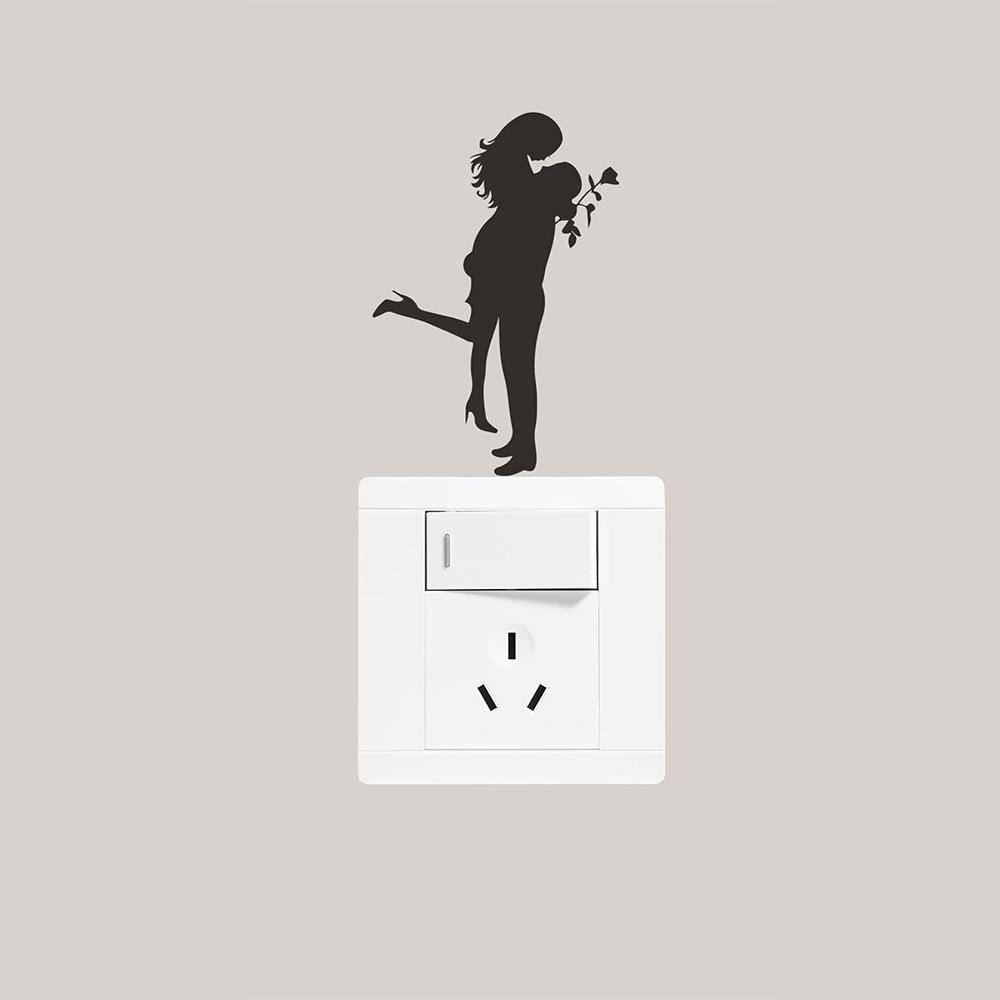 A Couple In Love Embrace The Bedroom Living Room Entrance Switch and Stick Home Beautification and Decoration Wall Stickers