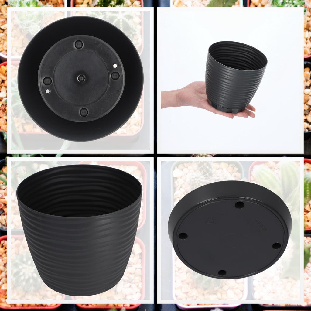 KADAX Doniczka Donica Na Kwiaty 13cm Osłonka Okrągła Kwietnik Plastikowa Antracyt