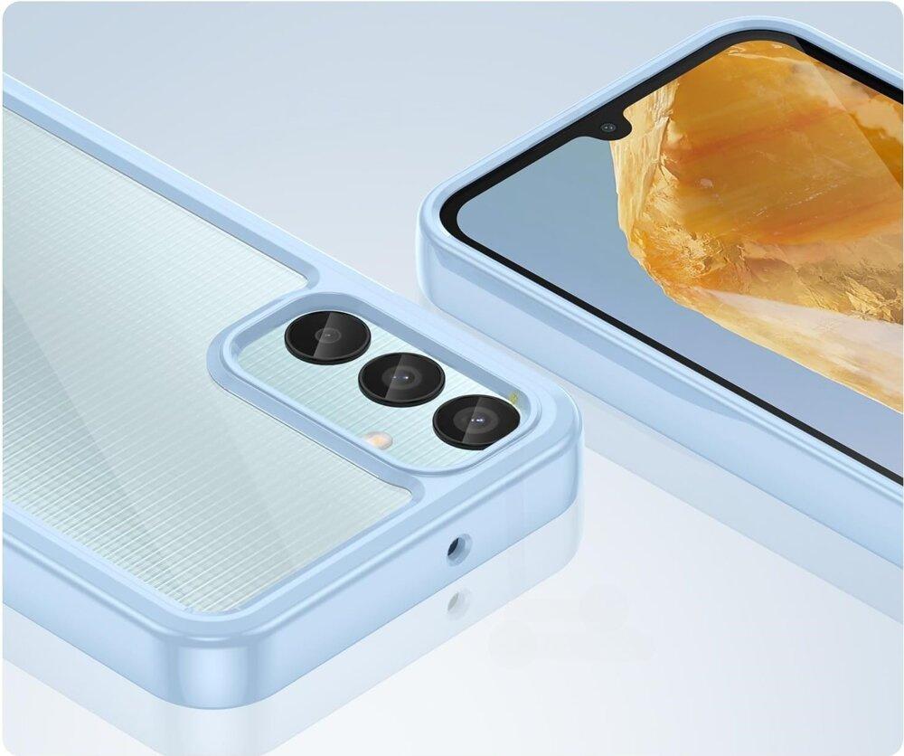 Samsung Galaxy M15 5G Fusion Hybrid Hülle, Transparent / Blau