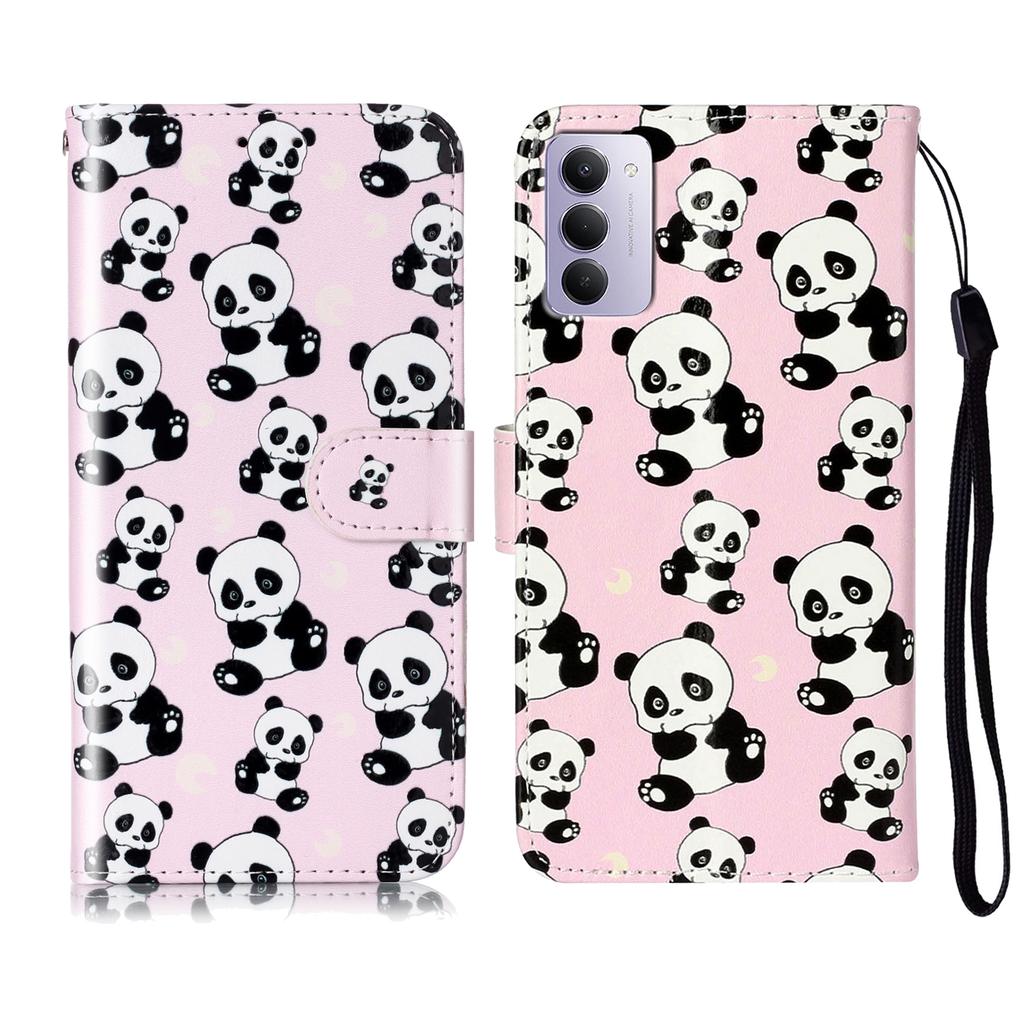 For Xiaomi Redmi 15 5G (EU) (171mm)/Xiaomi Redmi 15 4G (EU) (171mm) Case Pattern Leather Wallet Phone Cover with Strap
